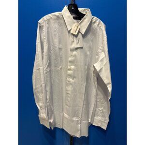 Stitched White Collared Dress Shirt Eyelit 17 Collection XL